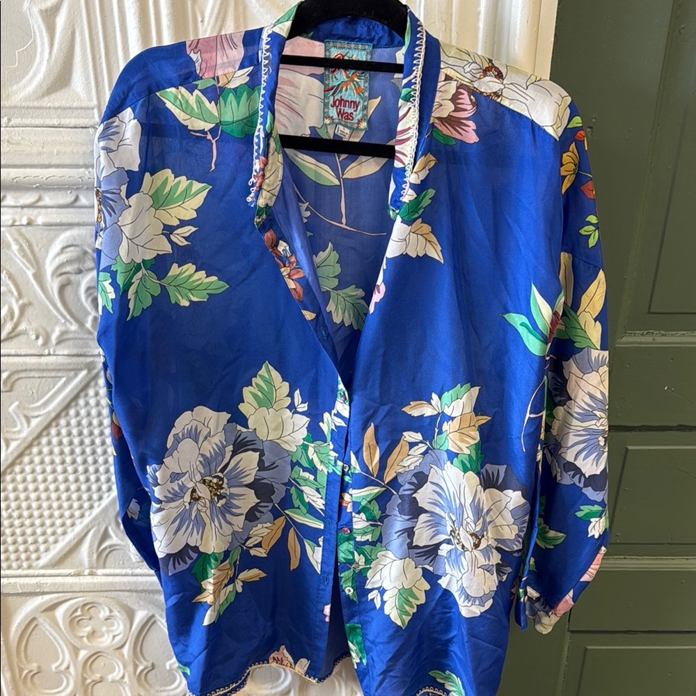 Johnny Was Blue Blouse